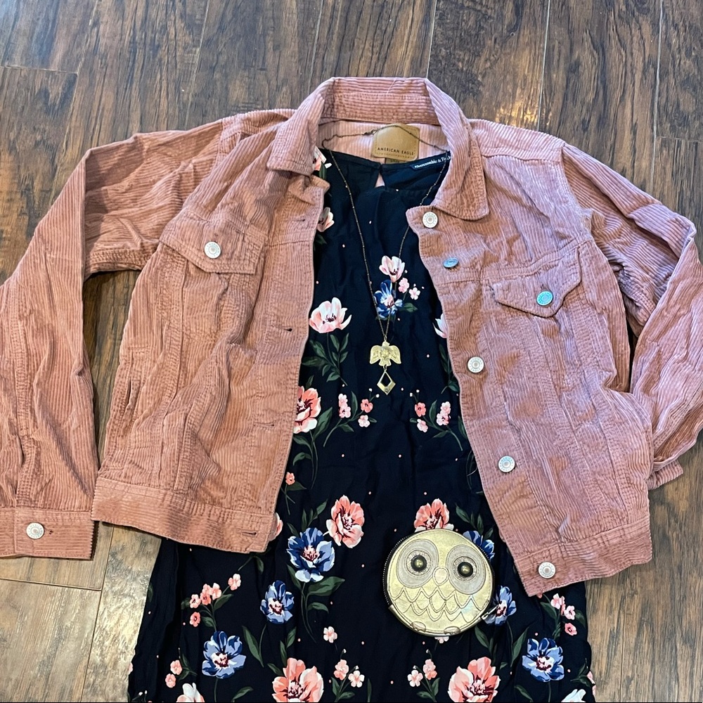 American Eagle dusty rose pink corduroy lightweight jacket